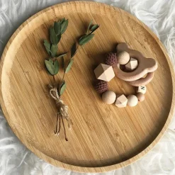 New Anneau de dentition en bois Ours chocolat et vanille (personnalisable) Jouet / Anneau De Dentition