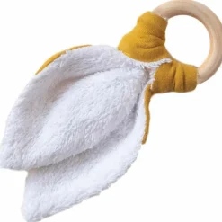 Anneau de dentition en bois Jaune moutarde (personnalisable) Jouet / Anneau De Dentition