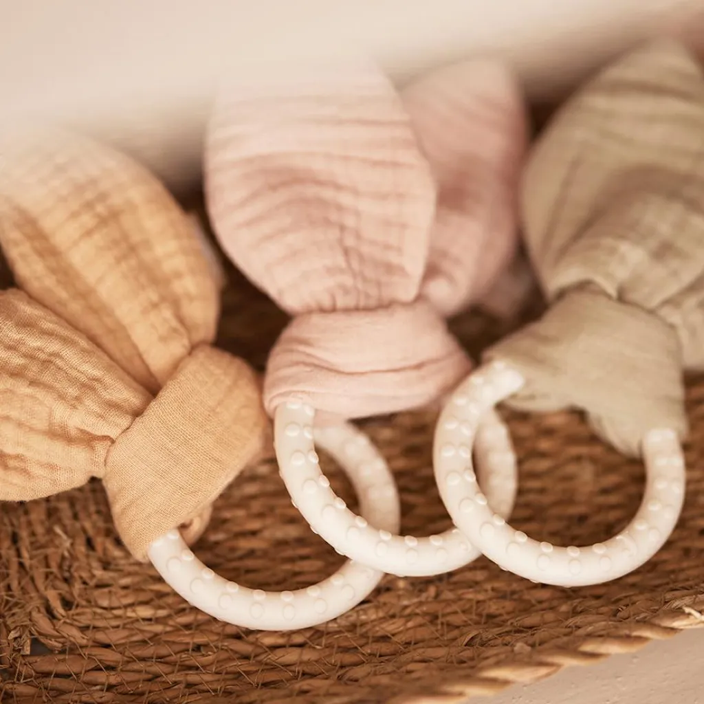 Hot Anneau de dentition en silicone Bunny Ears Olive Green Jouet / Anneau De Dentition