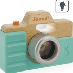 New Appareil photo factice sonore et lumineux en bois Jeu D'Imitation 1Er Âge