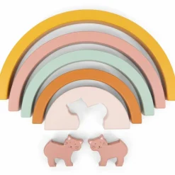 Sale Arc-en-ciel à empiler en bois Mrs. Cat Jouet À Empiler