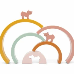 Sale Arc-en-ciel à empiler en bois Mrs. Cat Jouet À Empiler