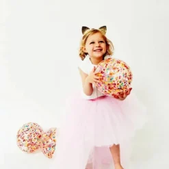 Hot Ballon confettis Multicolore (10 cm) Balle Souple