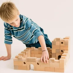 Discount Blocs de construction en bois FSC Brick A Block Builder (59 pièces) Jeu De Construction