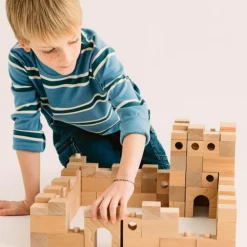 Discount Blocs de construction en bois FSC Brick A Block Builder (59 pièces) Jeu De Construction