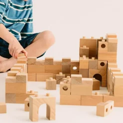 Discount Blocs de construction en bois FSC Brick A Block Builder (59 pièces) Jeu De Construction