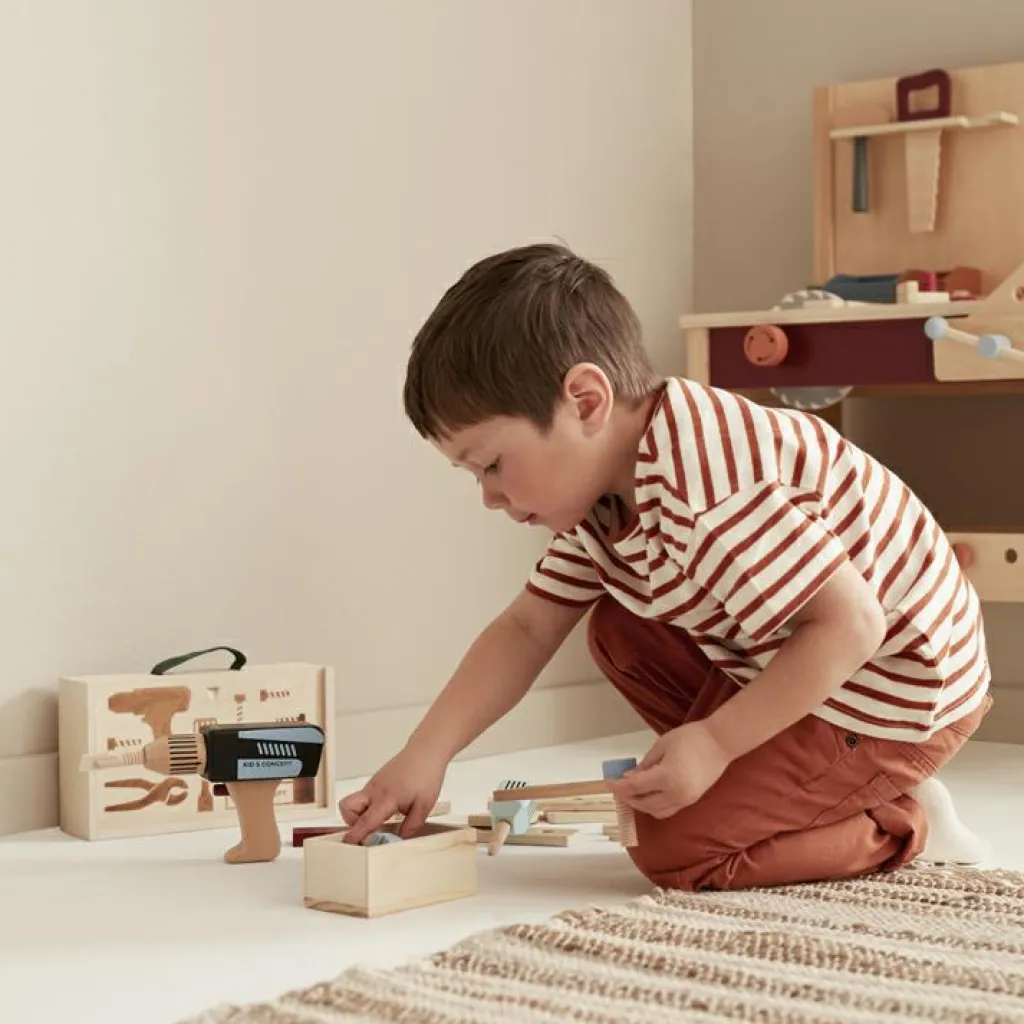 New Boîte à outils en bois Kid's Hub Etabli Et Outils