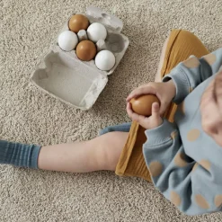 Boîte de 6 oeufs en bois Bistro Dînette Et Aliments Factices