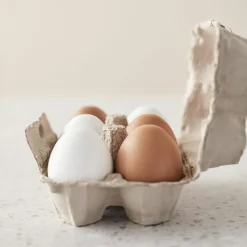 Boîte de 6 oeufs en bois Bistro Dînette Et Aliments Factices