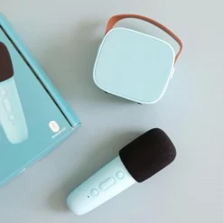 New Boîte karaoké enceinte et micro Bleu Micro Karaoké