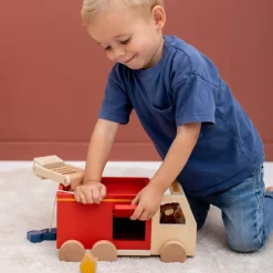 Discount Camion de pompier en bois All animals - Reconditionné Petites Voitures, Véhicules Et Circuits