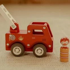 Clearance Camion de pompiers 1er âge en bois Petites Voitures, Véhicules Et Circuits