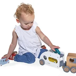 Camion porte-autos et ses 3 véhicules Bolid en bois Petites Voitures, Véhicules Et Circuits