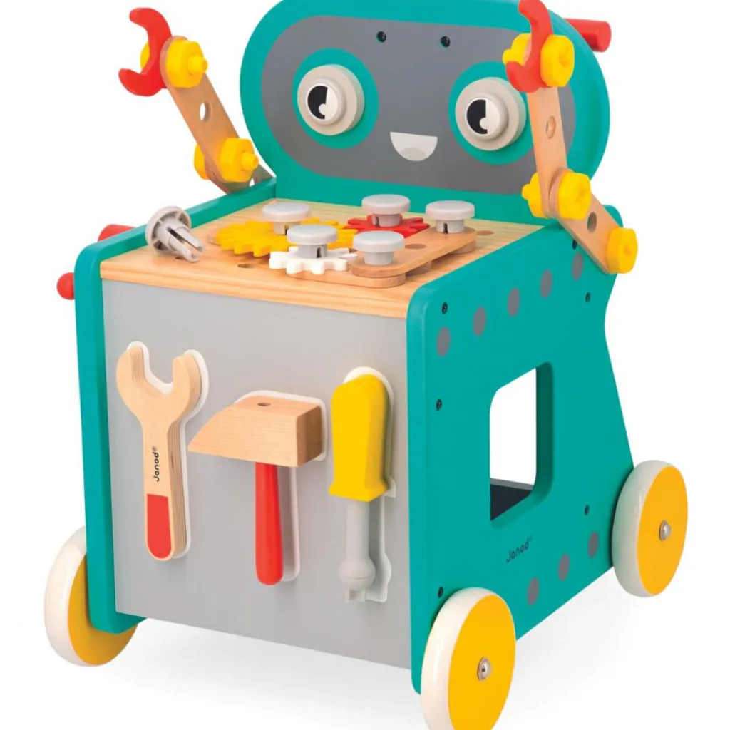 Online Chariot Brico'kids en bois robot (38 pièces) Etabli Et Outils