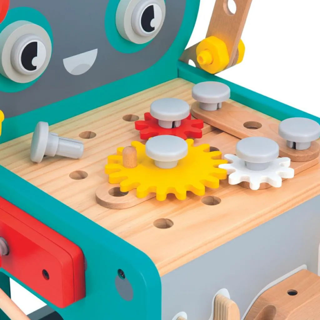 Online Chariot Brico'kids en bois robot (38 pièces) Etabli Et Outils