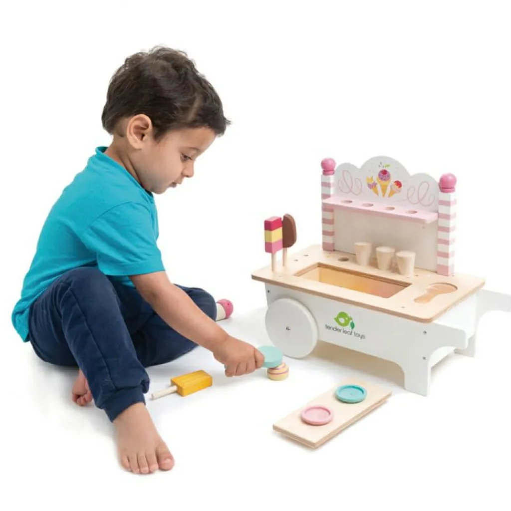 Clearance Chariot crème glacée en bois Marchand