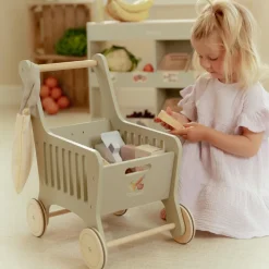 Discount Chariot de courses en bois Dînette Et Aliments Factices
