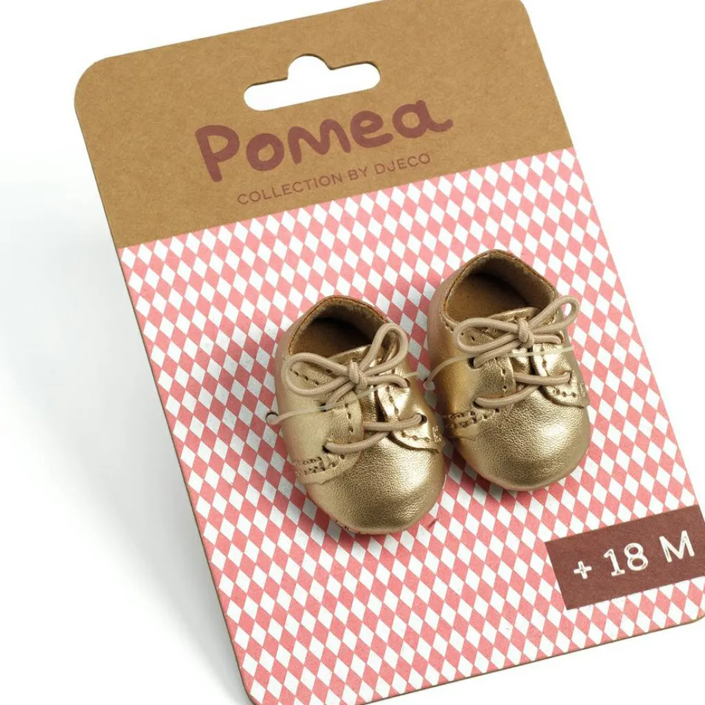 Online Chaussures Pomea dorées pour poupée Accessoires Poupée