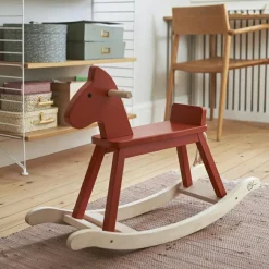 Cheval à bascule rouge orangé Carl Larsson Jouet À Bascule