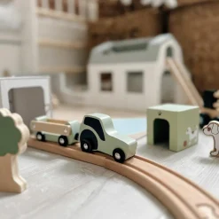 Discount Circuit de train en bois ferme Petites Voitures, Véhicules Et Circuits