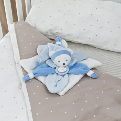 Outlet Coffret doudou pétale J'aime mon doudou ours bleu (24 cm) Doudou Plat
