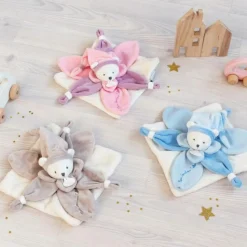 Outlet Coffret doudou pétale J'aime mon doudou ours beige (24 cm) Doudou Plat