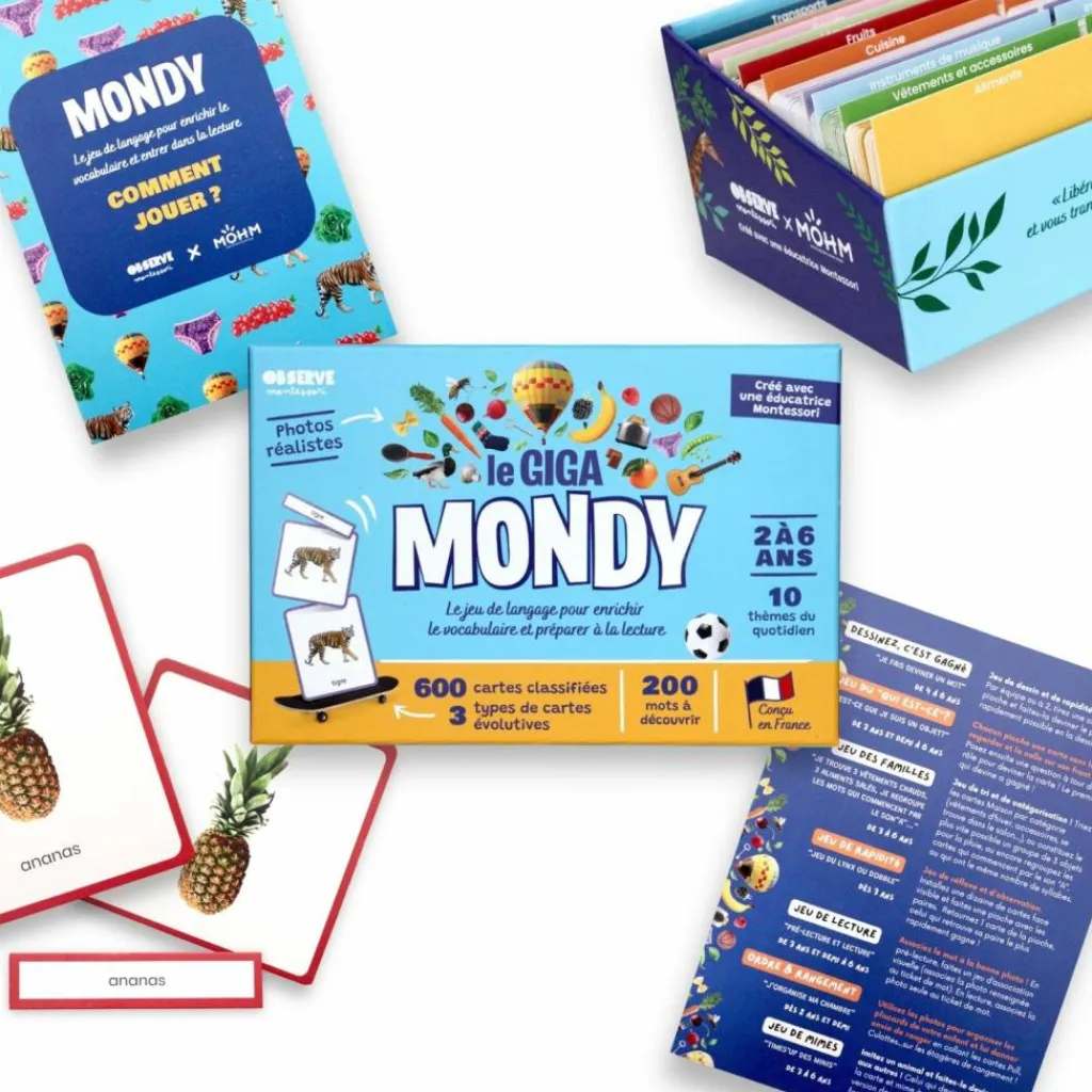 Coffret Giga Mondy (600 cartes Montessori pour développer le langage) Imagier