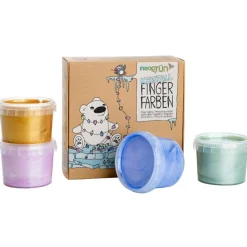 Hot Coffret Mika peinture aux doigts naturelle et vegan Cristal (assort. 4 pots) Dessin Et Peinture