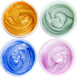 Hot Coffret Mika peinture aux doigts naturelle et vegan Cristal (assort. 4 pots) Dessin Et Peinture