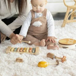 Hot Coffret musical en bois (4 pièces) Instrument De Musique