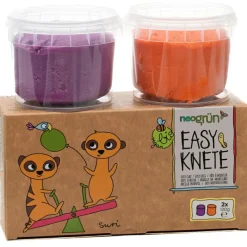 Sale Coffret Suri 2 pots orange + violet pâte à modeler naturelle et vegan Pâte À Modeler Et Accessoires