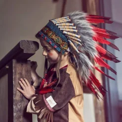 Best Coiffe indienne Ituha rouge Accessoires De Déguisement