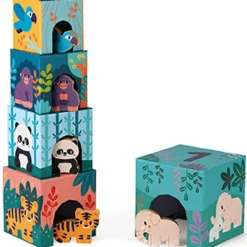 Outlet Cubes à empiler avec figurines Animaux WWF (5 cubes) Jouet À Empiler