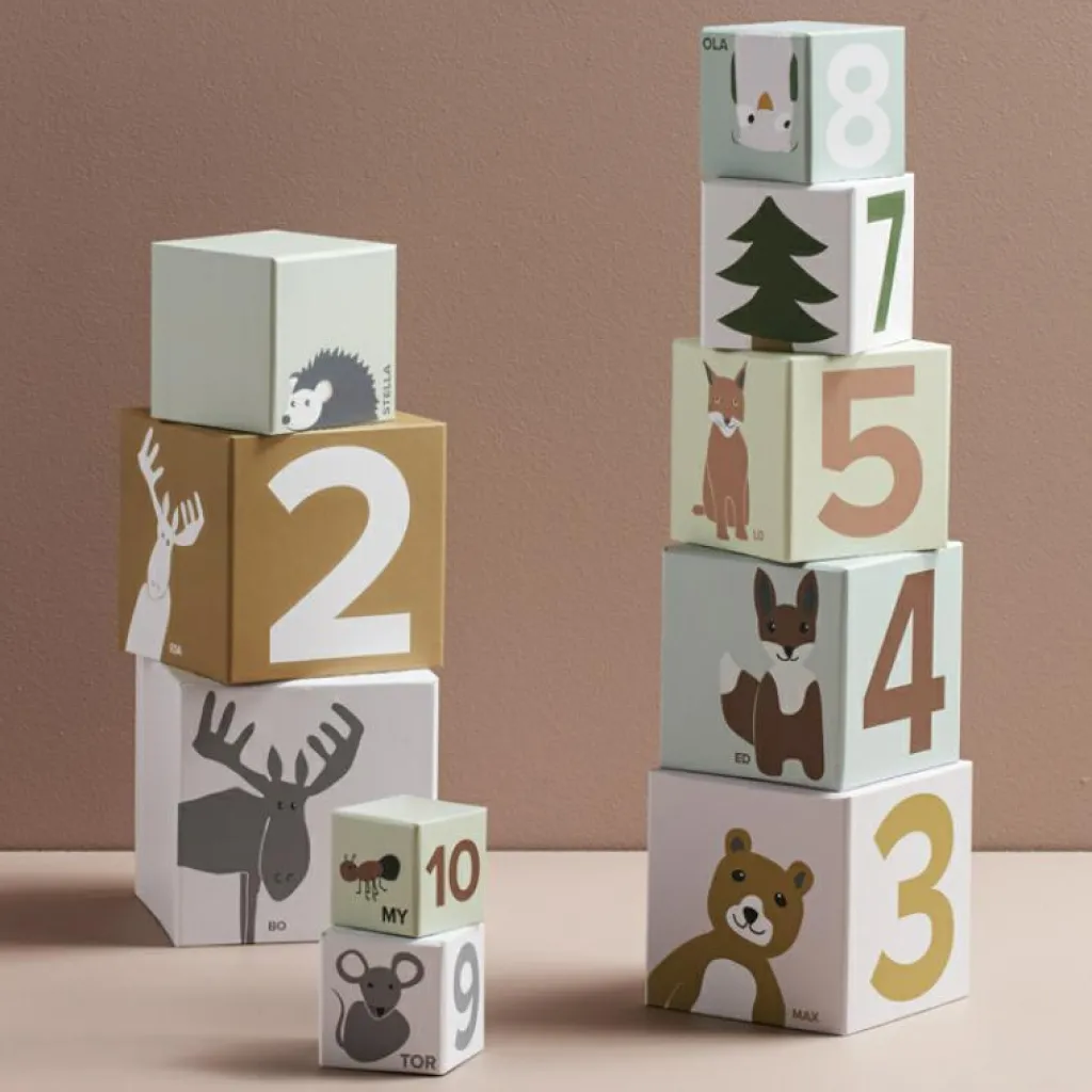 Discount Cubes empilables Edvin (10 pièces) Jouet À Empiler