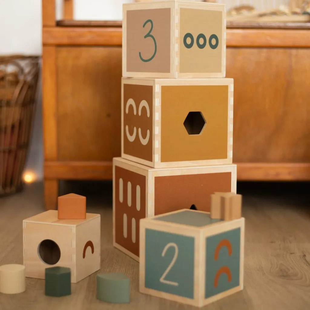 Outlet Cubes empilables en bois Jouet À Empiler