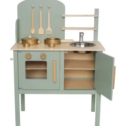New Cuisinière en bois Verte Enfant Cuisine Enfant