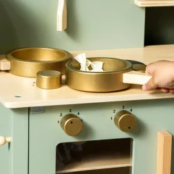 New Cuisinière en bois Verte Enfant Cuisine Enfant