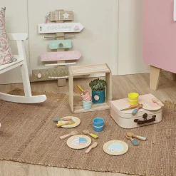 Sale Dînette en bois (20 pièces) Dînette Et Aliments Factices