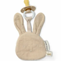 Doudou attache-tétine en gaze de coton Lapin Doudou Attache Sucette