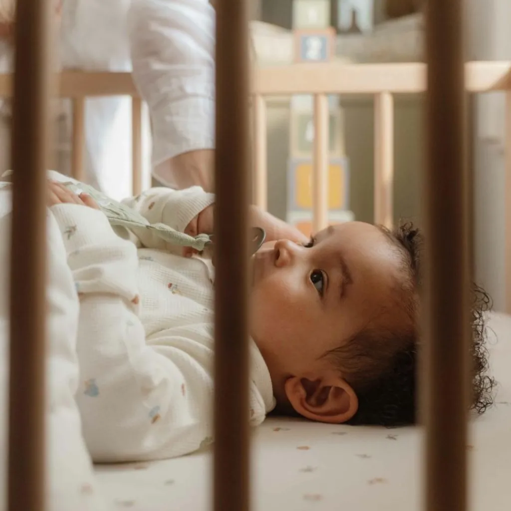 Online Doudou attache-tétine en gaze de coton Champignon Doudou Attache Sucette