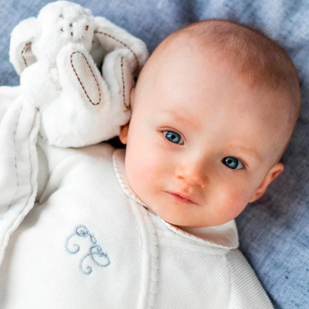 Hot Doudou Augustin le lapin écru (24 cm) Doudou Plat