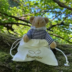 Doudou avec hochet Ours Marinière Hochet