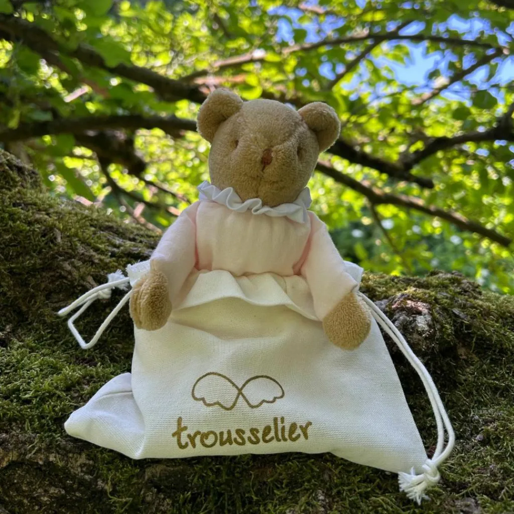 Discount Doudou avec hochet Ours Rose poudré Hochet