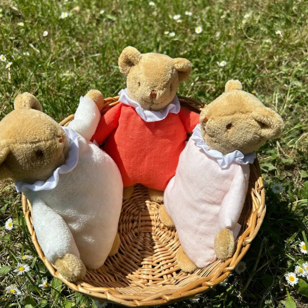 Discount Doudou avec hochet Ours Rose poudré Hochet