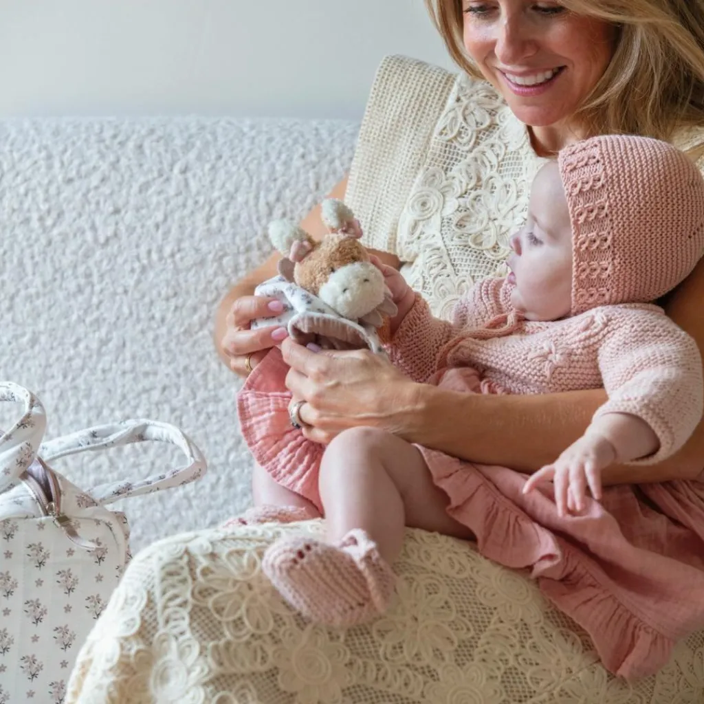 Hot Doudou âne Botton Fleurs Doudou Plat