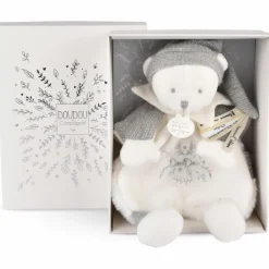 New Doudou Ours cape Argent (25 cm) Doudou Plat