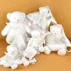New Doudou Ours Cape Blanc (25 cm) Doudou Plat