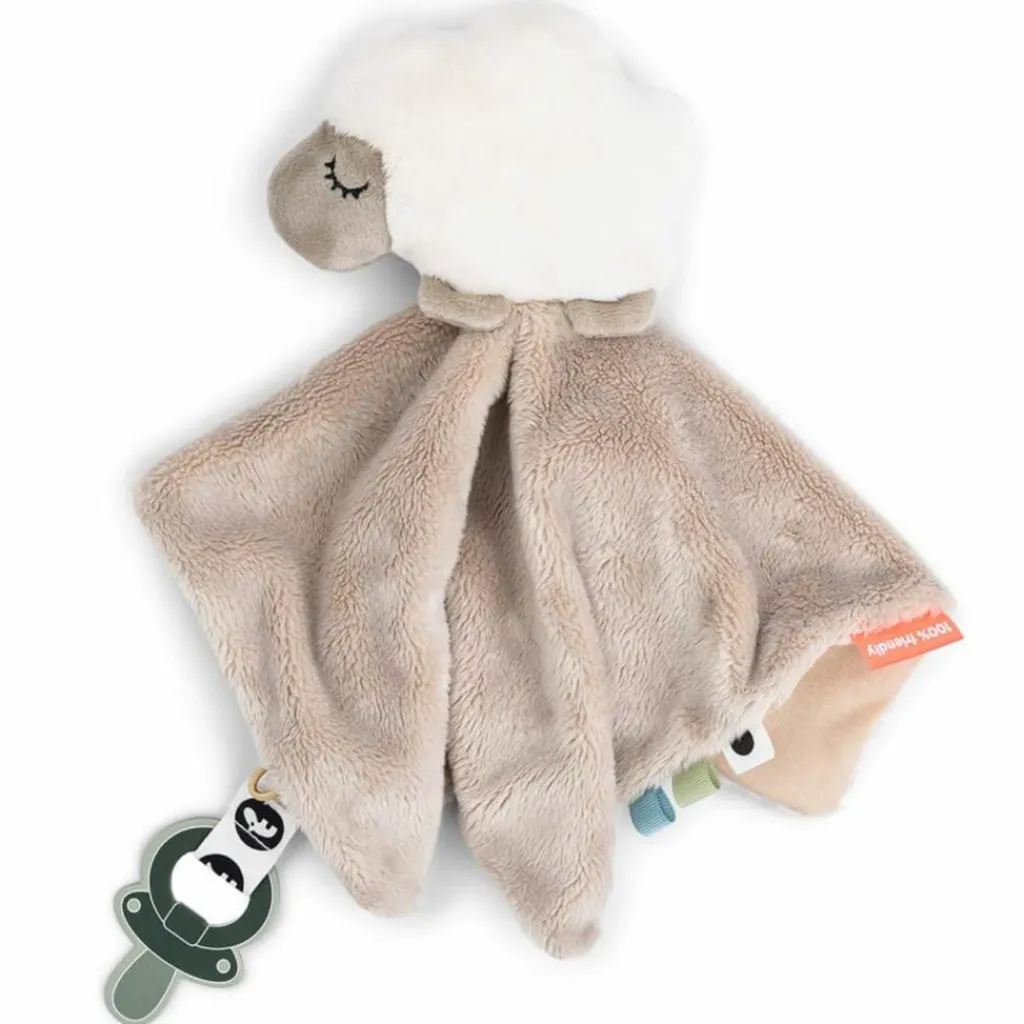 Hot Doudou plat attache-sucette Sheepy Sable Doudou Attache Sucette
