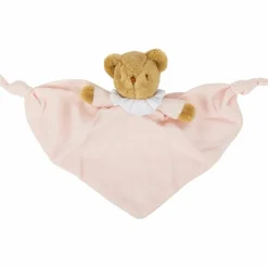 Clearance Doudou plat avec Hochet Ours Rose poudré Doudou Plat
