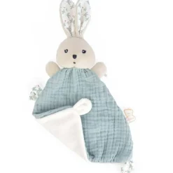 New Doudou plat lapin bleu Colombe K'doux Doudou Plat